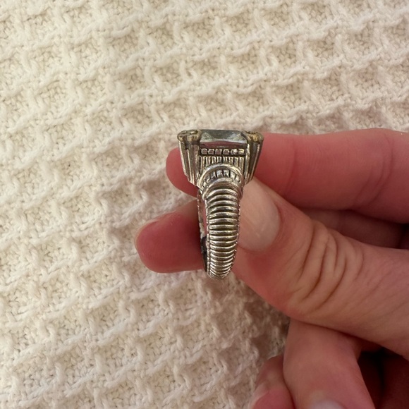 Judith Ripka JR TWO Fontaine Prasiolite & Diamond Cocktail Ring size 7 - Picture 5 of 9